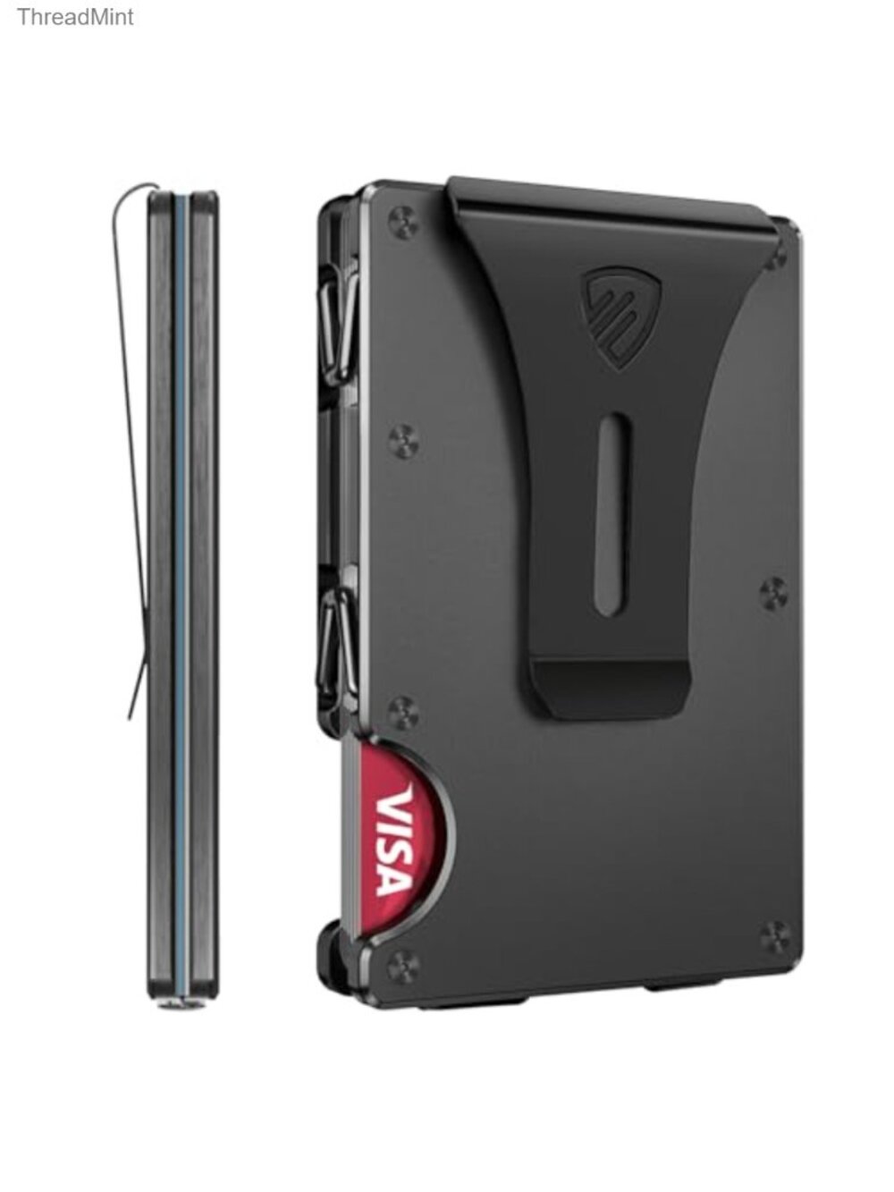 Slim RFID Blocking Metal Card Holder Wallet with Money Clip
